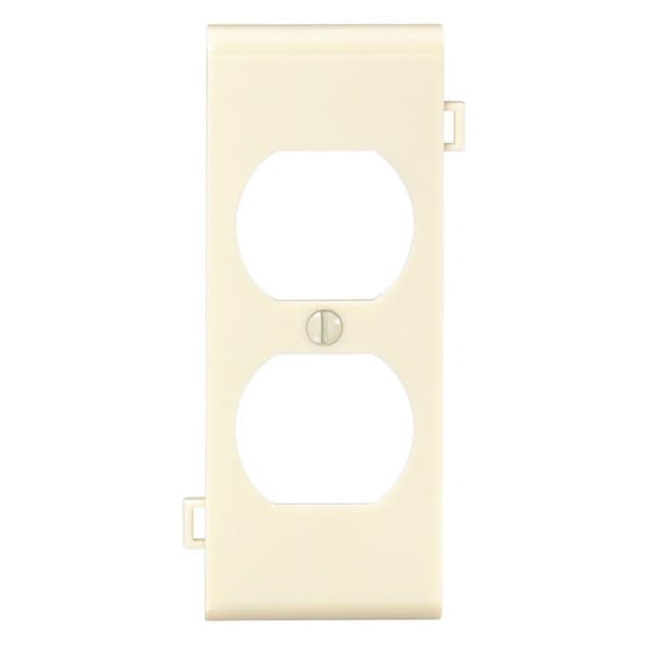 Leviton Duplex Center Sectional 1-Gang Plastic Outlet Wall Plate, Ivory 924-0PSC8-00I - main